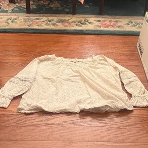 Elegant Off-White Eyelet Blouse